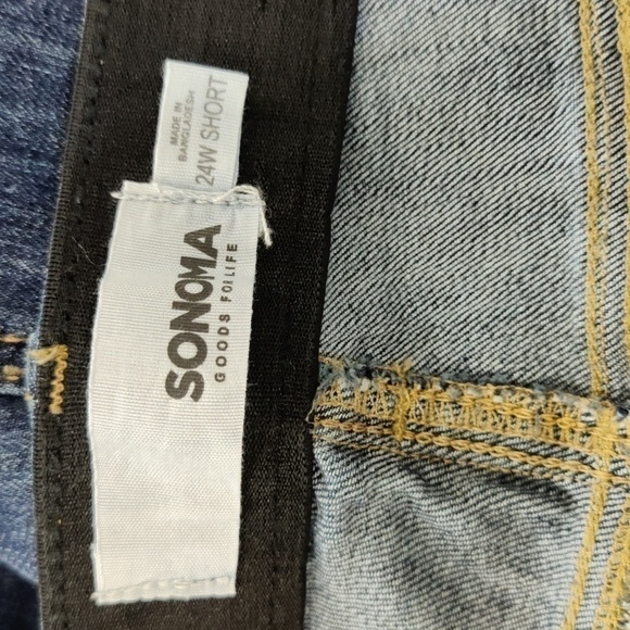 Sonoma Dark Wash Distressed Ankle Skinny Jeans, Size 24W Short - Picture 14 of 15